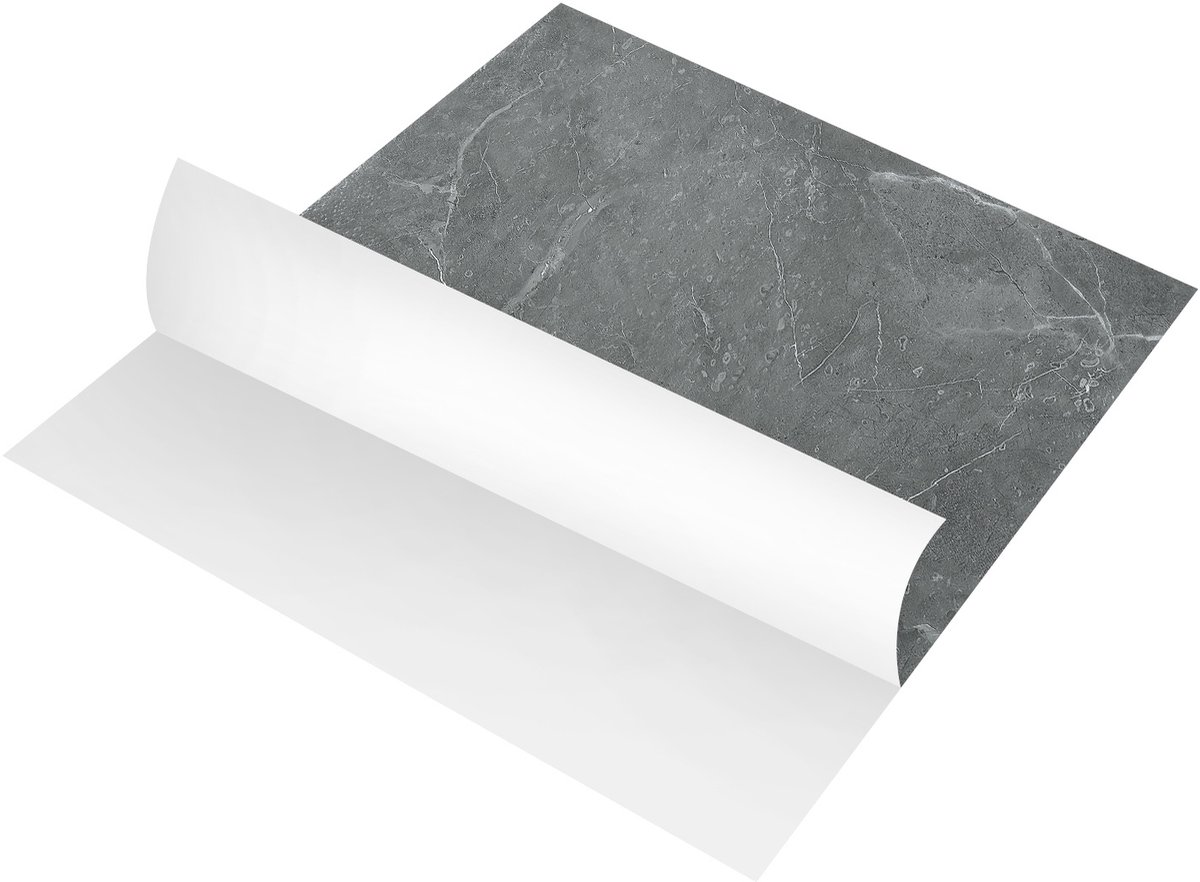 Zelfklevende PVC vloer zwart marmerlook 30×30 cm