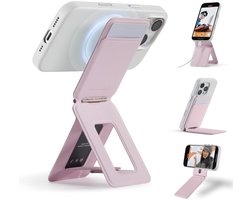 MOFT Tripod Wallet - Kaarthouder & Uitklapbare Standaard 20CM - Compatibel met MagSafe - MOVAS Vegan Leer - Magnetische Portemonnee 2 Pasjes - Roze