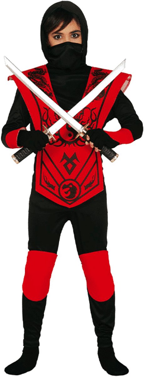 Guirca - Ninja & Samurai Kostuum - Scherp Zwaard Ninja - Jongen - Rood, Zwart - 10 - 12 jaar - Carnavalskleding - Verkleedkleding van Guirca — afbeelding 2