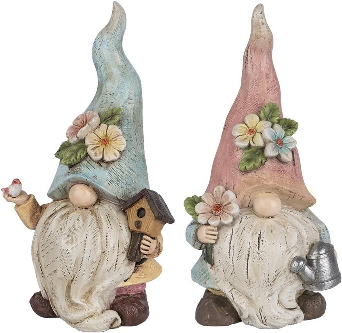 Decoratieve figuren set - Tuindecoratie kabouters - Lentefeest versieren - Met gieter voge