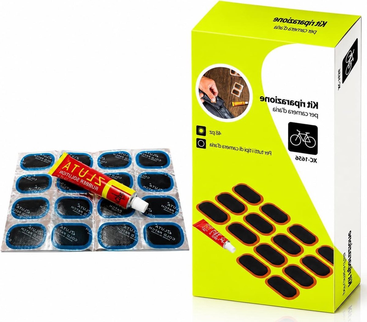 Fietsband Reparatieset - Binnenband Reparatie - Onderweg Repareren - Universele Compatibiliteit - 48 Stuks - Zwart