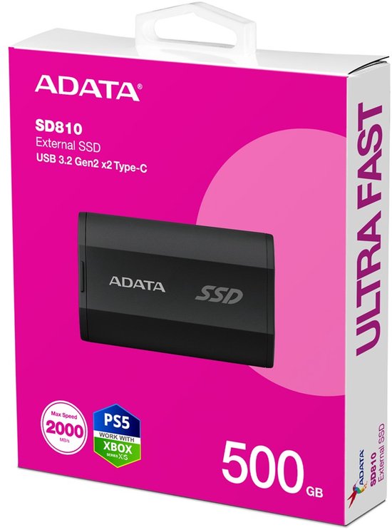 ADATA SD 810 Serie - Externe SSD - 500GB - USB 3.2 Gen 2x2 - IP68 van Adata — afbeelding 4