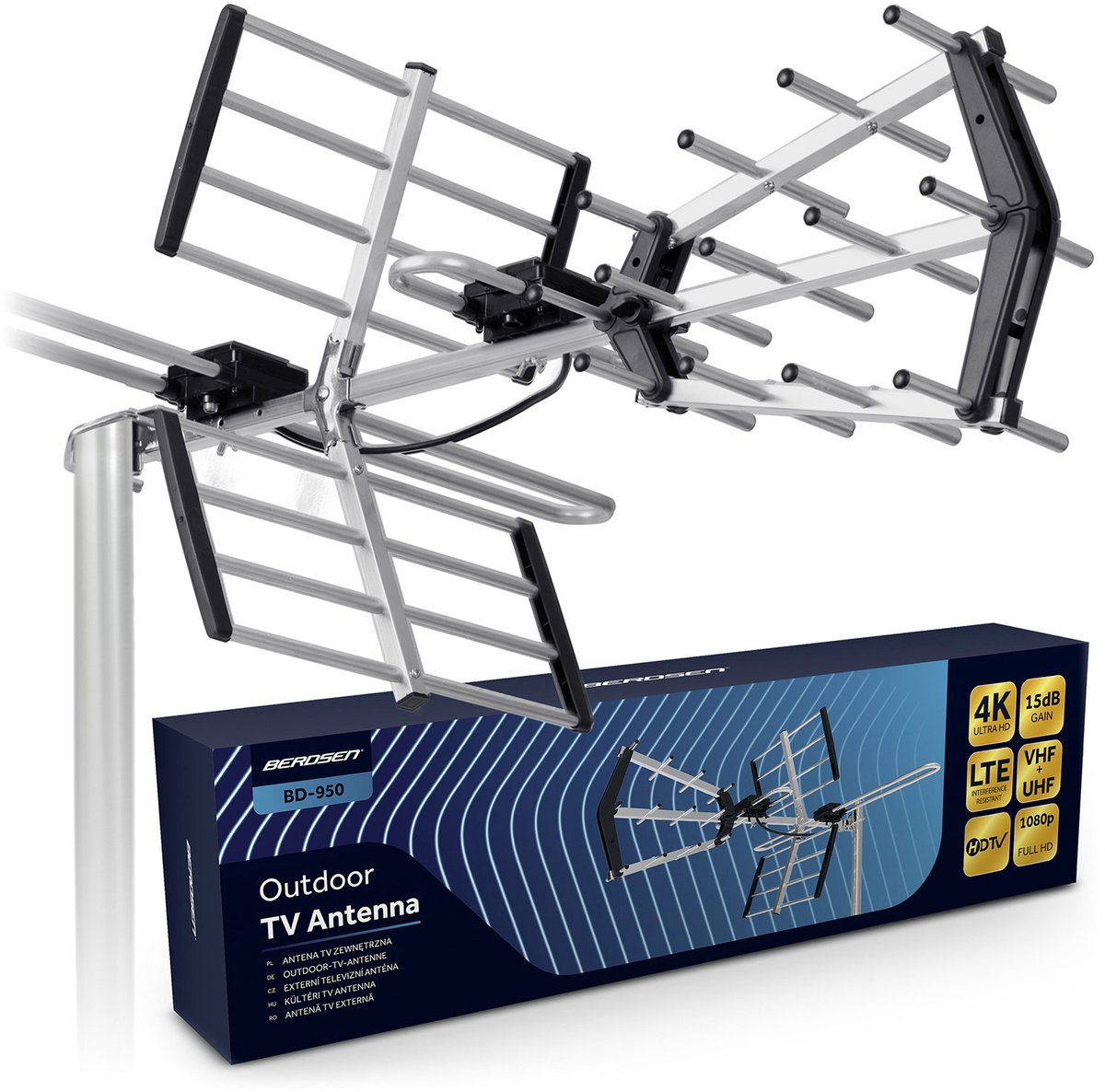 Berdsen BD-950 - Buitenantenne - 4K Ultra HD - Richting