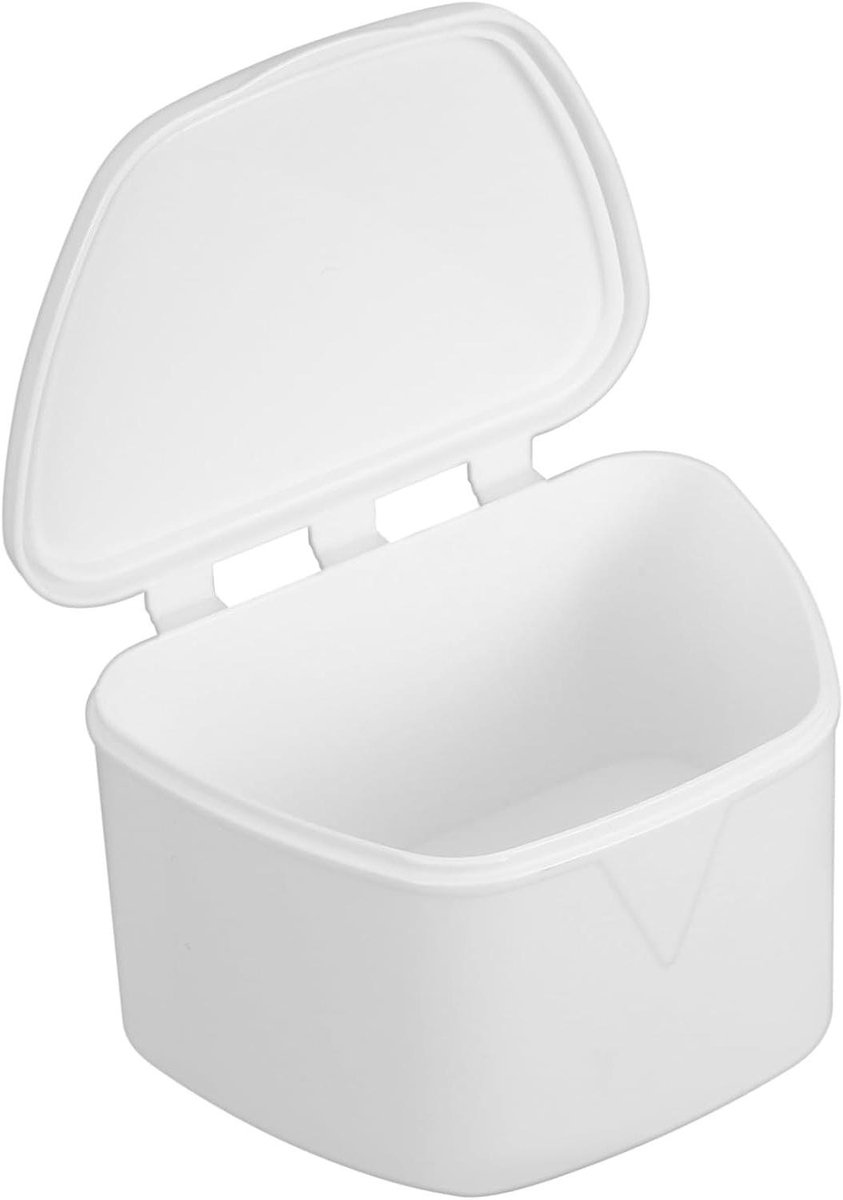 Tandprothese Opbergdoos - Bewaarbox Gebit - Hygiënisch Opbergen - Stevig Kunststof - 94 x 73 cm - Wit