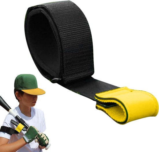 Honkbal Trainingsapparatuur - Slagtrainer Band - Zwaaien Verbeteren - Verstelbare Riem - 40 x 38 cm - Geel — afbeelding 5