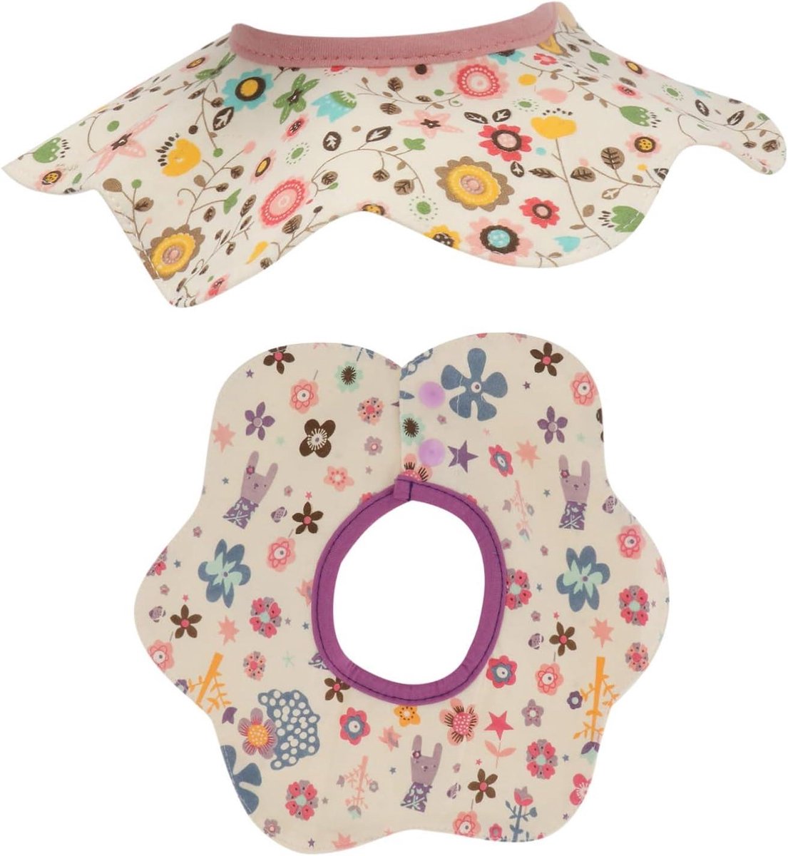 Baby slabbetjes - Speekseldoekjes - Baby voeden - Bloemvormig ontwerp - 26 x 26 cm - Diverse kleuren