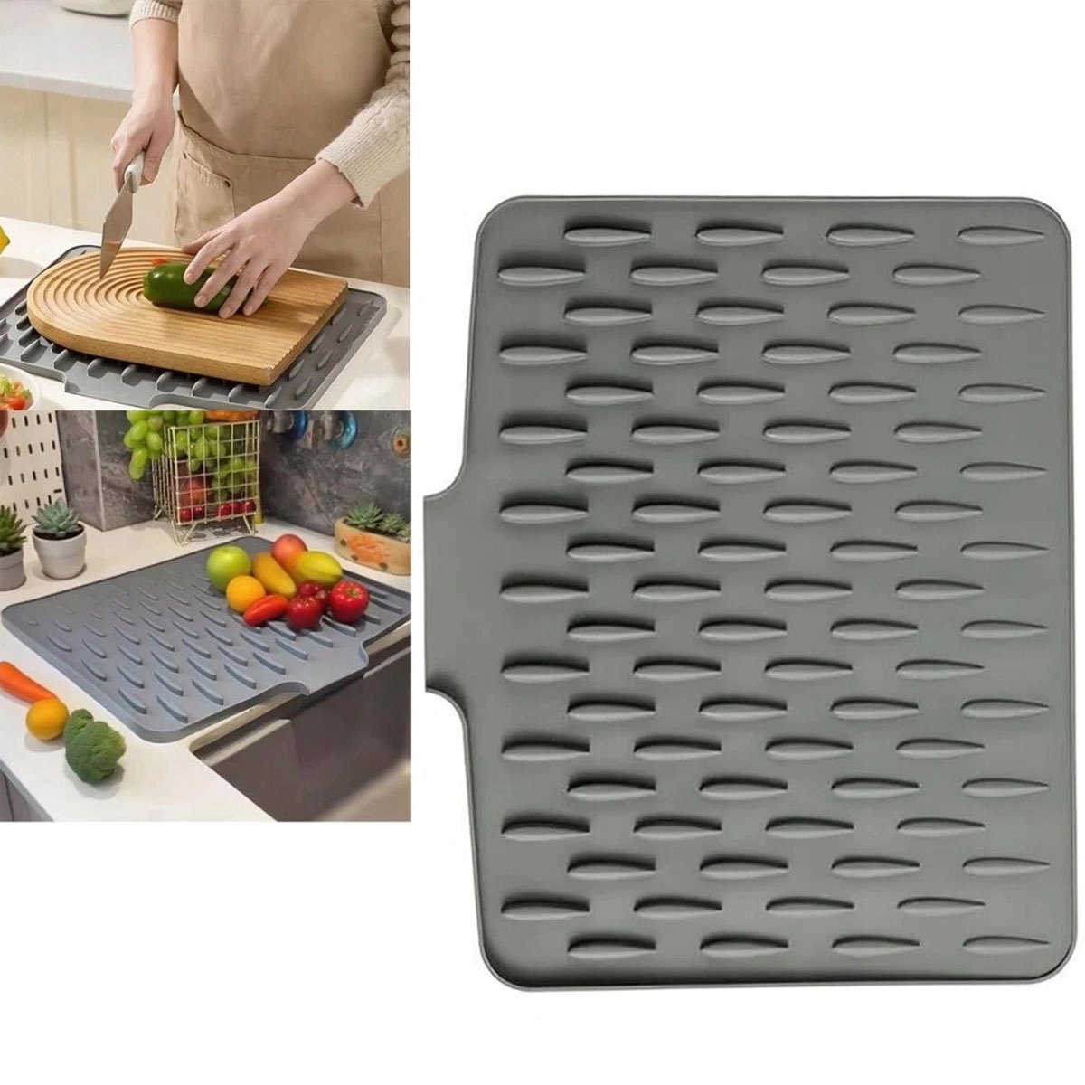 Siliconen Afdruipmat Keuken - Vaatdroger & Aanrechtbeschermer (40x32,5cm)