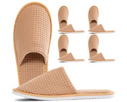BRENZOOS- Slippers Dames/Heren - Spa/Huis - 4 Paar - Universele Maat - Antislip - Zacht - Comfortabel - Gastenslippers