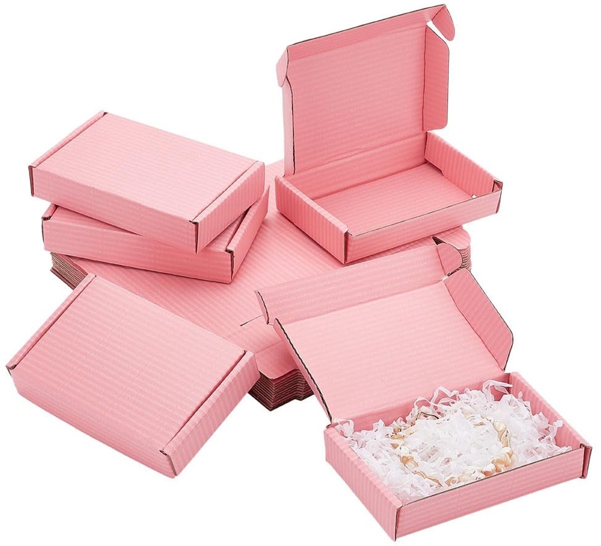 JHUBERS- Postdozen Set van 30 - Valentijnsdozen - Geschenkdozen met Deksel - Kraft Dozen - Golfkartonnen Dozen - 12,7x8,2x2,8cm