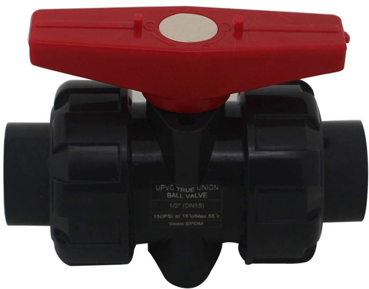 BRENZOOS- PVC Kogelklep 2-Weg - Binnen Diameter 32mm - Dubbele Unie - PVC Kogelklep 20/25/32/40/50/63/75/90/110mm - Hechtkogelklep - Schokbestendig - Pvc Afsluiter