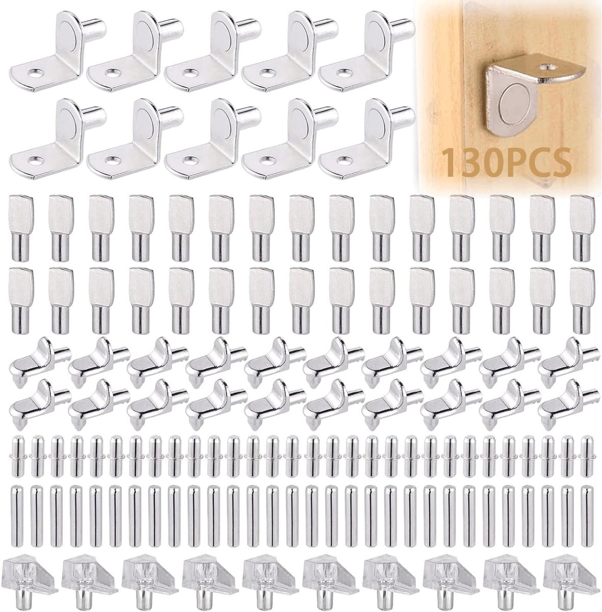 BRENZOOS- Plankdragers 10 Stuks - Planksteunpennen - Plankdragers Metaal - Wandrek - Wandplank - Roestvrij Staal - Planksteunen