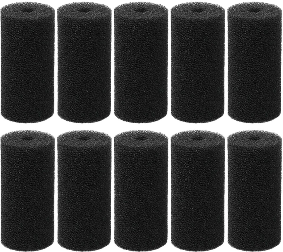 JHUBERS- Filterspons 10 Stuks - Filtermateriaal Aquarium - Filterspons Aquarium - Waterinlaatfilter - Aquariumpompfilter - Duurzaam Sponsmateriaal - 8 x 4 cm