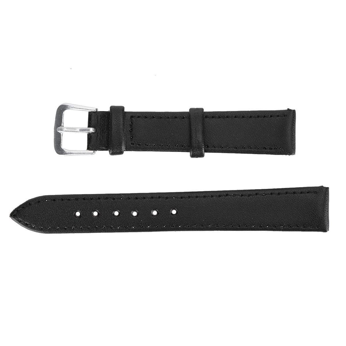BRENZOOS - Horlogebandje - PU-lederen horlogebanden - Comfortabel en stijlvol - Zwart - Vervangend horlogeband - Geschikt voor smartwatch - 16 mm