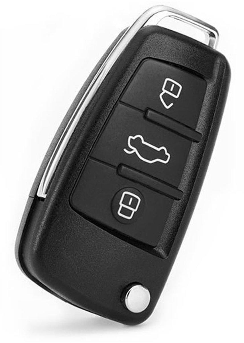 BRENZOOS - Autosleutelhoes - Reservebehuizing - Opvouwbaar - Geschikt voor 3 Toetsen - Eenvoudige Vervanging - Handig voor Autosleutels