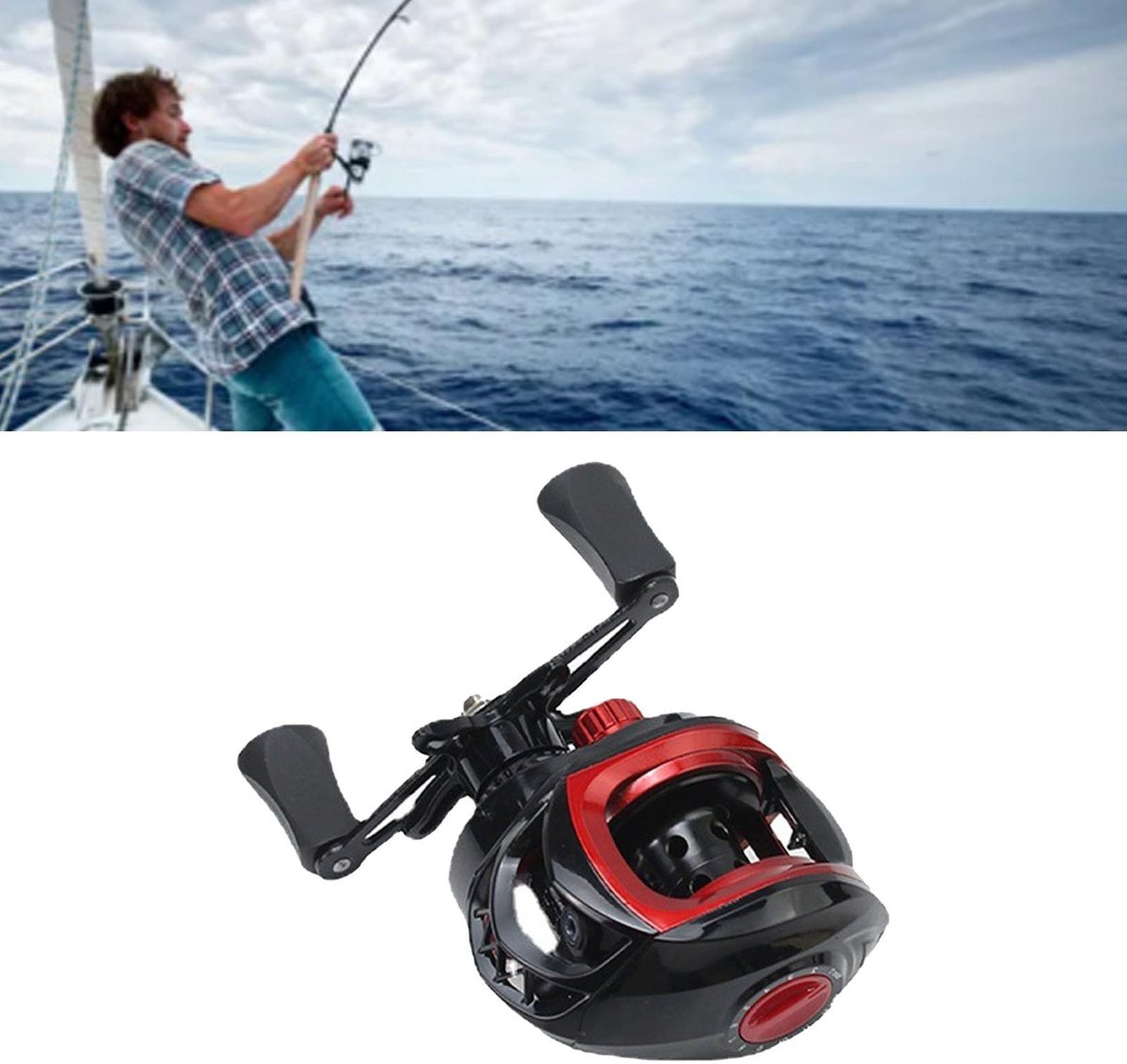 Dailygoods- Baitcasting Reel - Lichtgewicht Vismolen - 7.2:1 Overbrengingsverhouding - Antiexplosielijnfunctie - Geschikt voor Zoutwater/Freshwater - Braking Force 8 kg