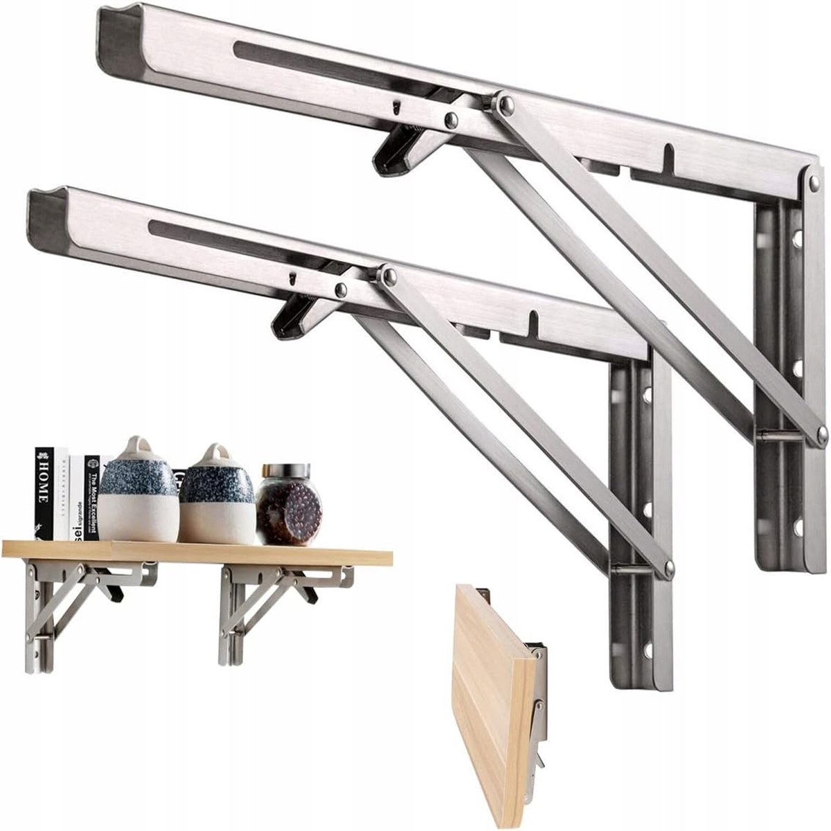 Opklapbare Plankdragers Zilver 400mm - 150kg Draagvermogen
