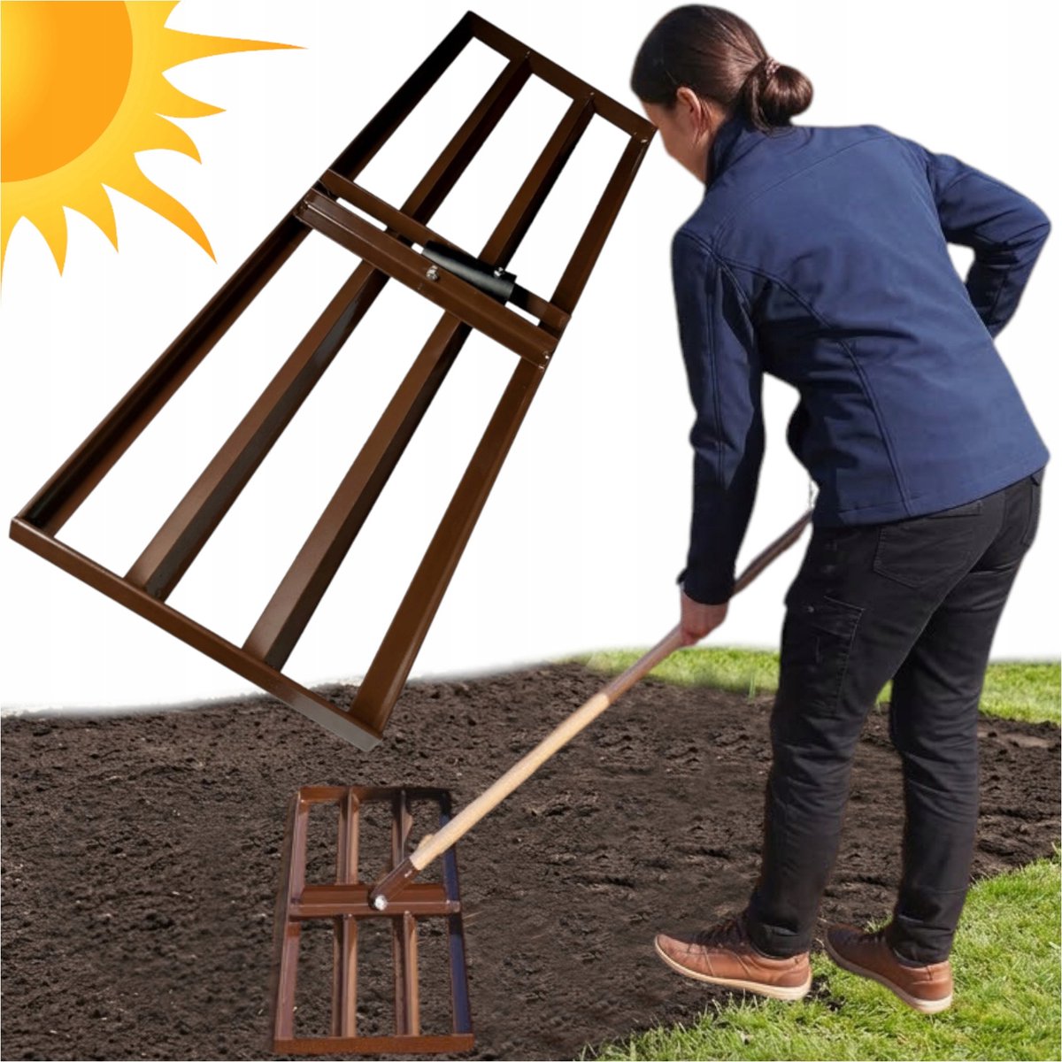 Grote Grondnivelleerder XXL 120x30cm - Voor Egaliseren Gazon en Tuin