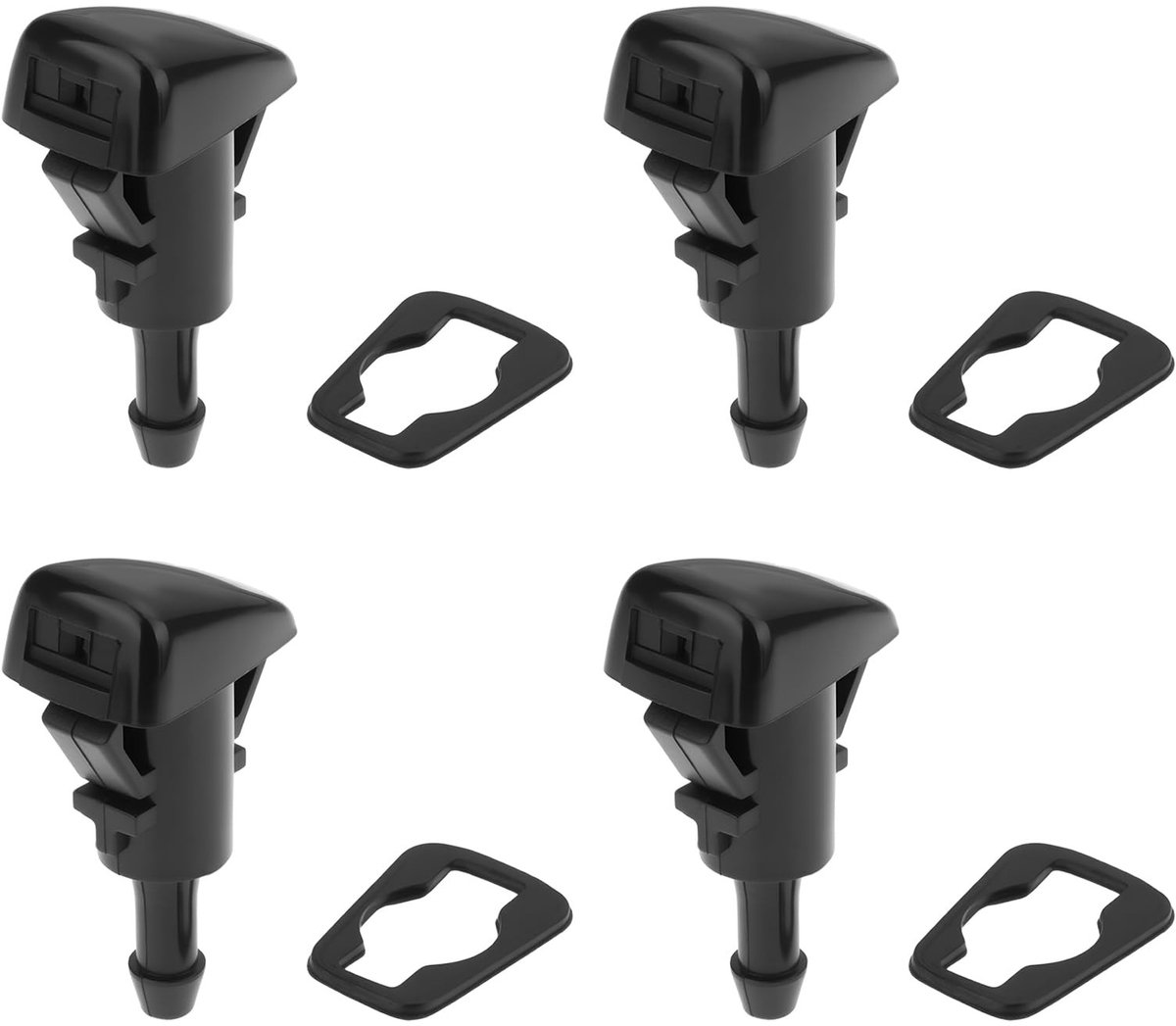 Dailygoods- Voorruitwasmachine Nozzle - 4 Stuks - Compatibel met Dodge/RAM/Chrysler/Jeep - Efficiënte Spray - Verbeterde Zichtbaarheid - Ringen inbegrepen - Ruitensproeier