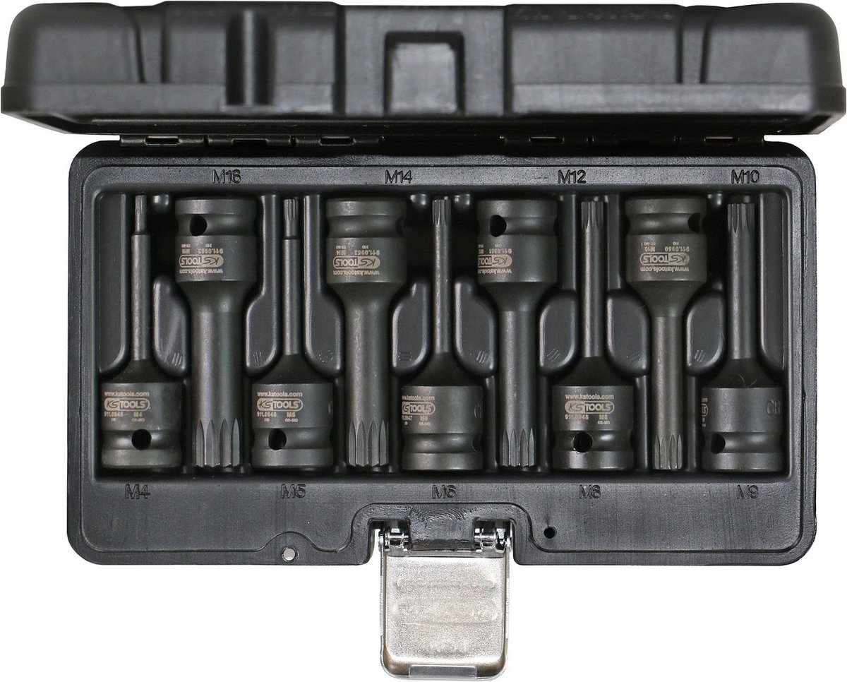 KS Tools 9-Delige XZN bitdopset 1/2" M4-M16