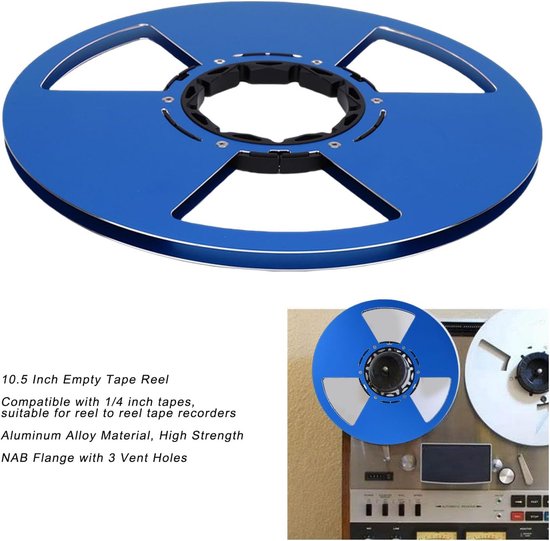 Lege Opnamespoel - Aluminium Haspel - Audiorecordings Opslag - Gepolijste Afwerking - 105 Inch - Blauw — afbeelding 4