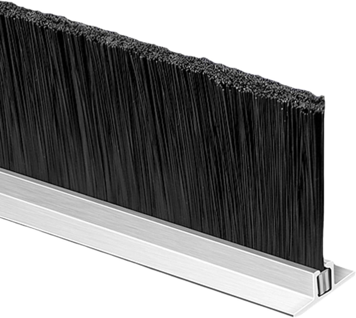 Deurborstelstrip - Tochtstrip - Tocht weren - Afneembare borstels - 70mm - Zilver