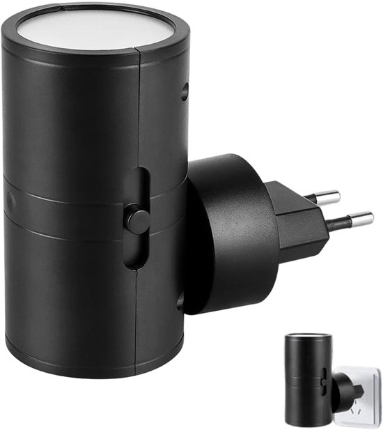 carmdering - Stekkerlamp - Bewegingssensor Lamp Binnen - Nachtlampje Stopcontact - Stekkerspot - Warm Licht - ABS-Kunststof - Zwart