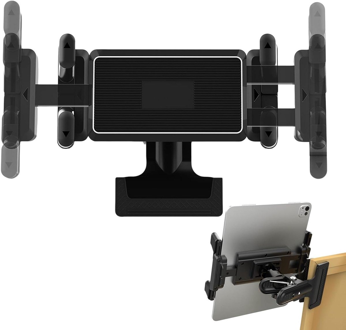 Tablet Stand - Telefoon Klem - Apparaat Stabiliseren - Verstelbare Hoek - 14.5 x 10.5 x 8.5 cm - Zwart