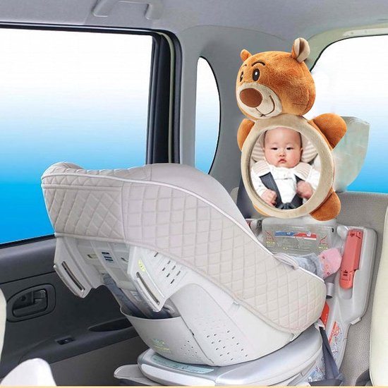 Autostoel Speelgoed - Reisaccessoire Baby - Kind Vermaken - Zacht Pluche Ontwerp - 18x25x6cm - Bruin — afbeelding 4