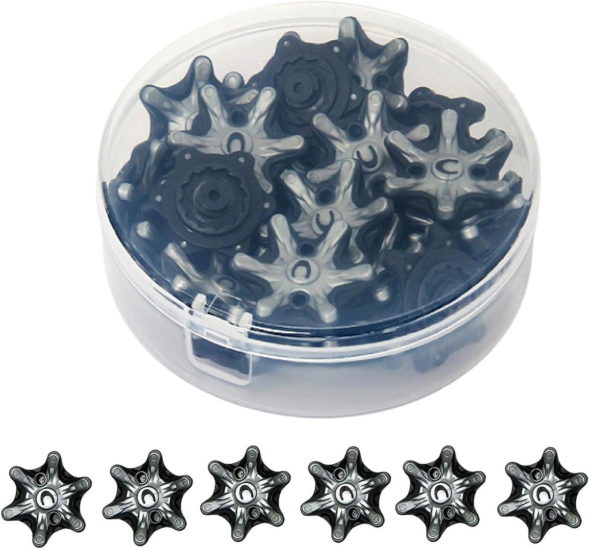 Golfspikes Complete Set - Vervangbare Noppen - Verbeterde Grip - Duurzaam Gereedschap - 18 Stuks - Zwart
