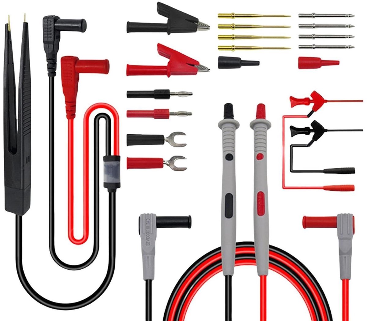 Testsondes Multimeter - Meetkabels Set - Elektrische Tests - Veelzijdige Compatibiliteit - CAT III 1000V - Zwart