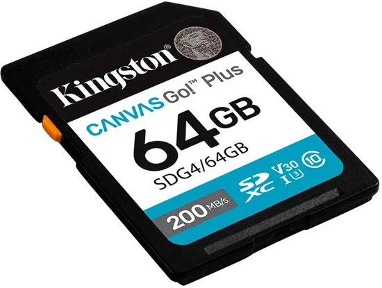Kingston Technology Canvas Go! Plus 64GB SDXC Canvas Go Plus Gen4 200MB/s C10 UHS-I U3 V30 — afbeelding 2