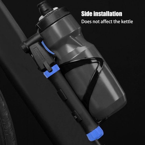 Kleine fietspomp - Mini inflator - Fietsbanden oppompen - Hoge druk output - Compact formaat - Zwart blauw — afbeelding 4
