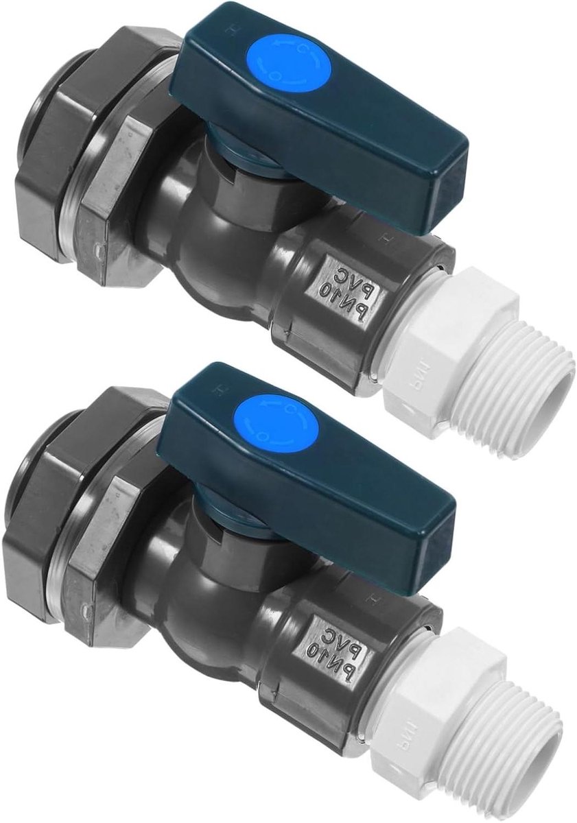 Regenwaterafleider Set - Regenton Kraan - Waterbeheer Buiten - Handige Klepbediening - 12.1 x 7.8 cm - Zwart