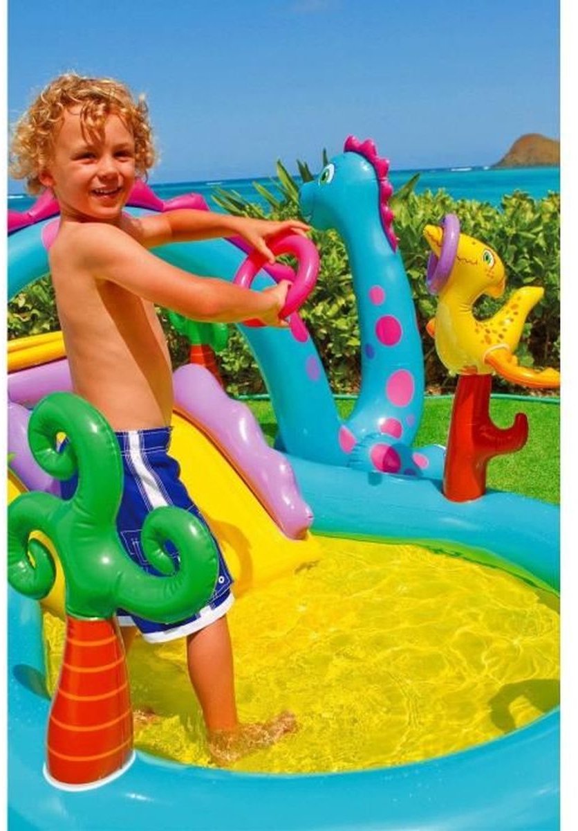 Intex Dinoland Opblaaszwembad met glijbaan - 302 x 229 x 112 cm — afbeelding 11