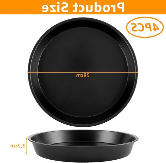 4x Ronde Bakplaat 28 cm met Antiaanbaklaag van Carbonstaal — afbeelding 5