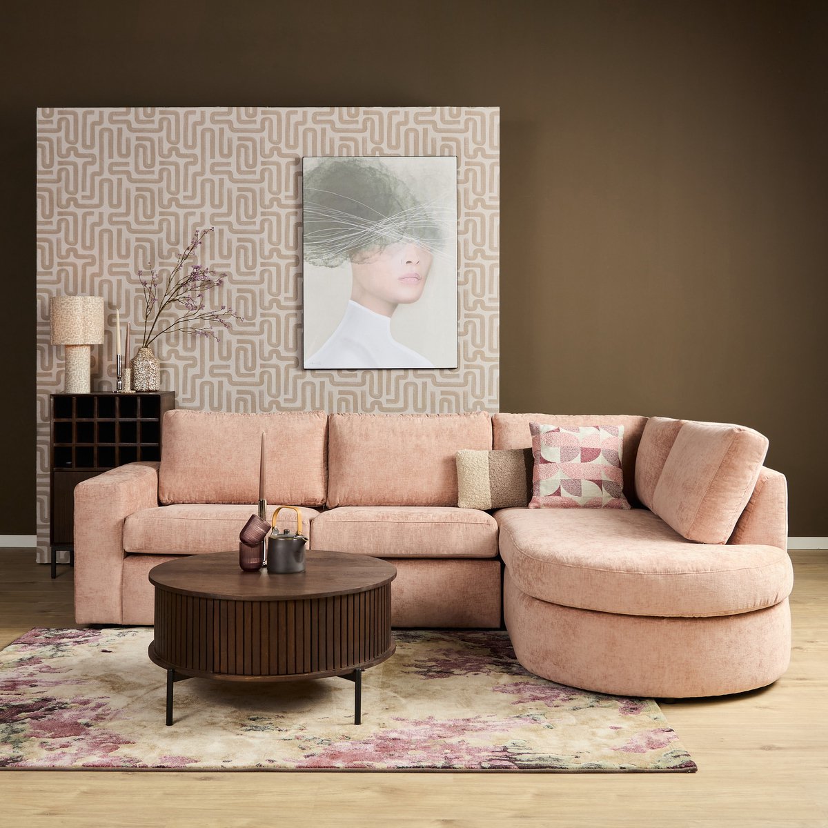 Mysofa Hoekbank Alma Roze