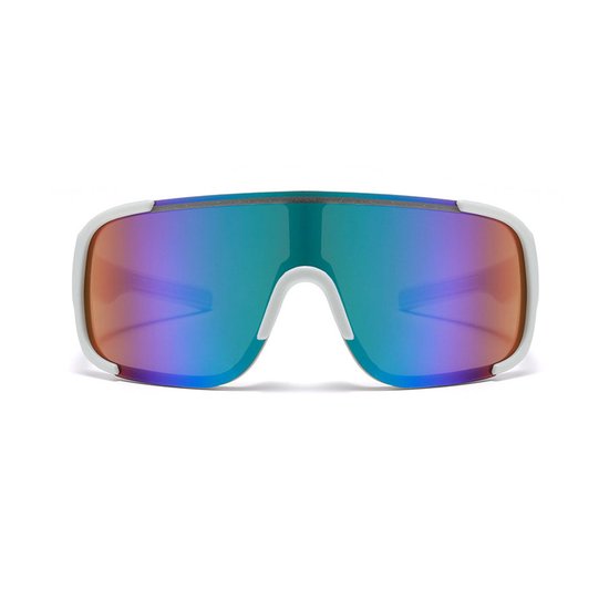 Zonnebril - Fiets - Sport - Festival bril - Rave - Voor kinderen - Semi randloos - Met witte pootjes - Multicolor spiegelglas — afbeelding 2