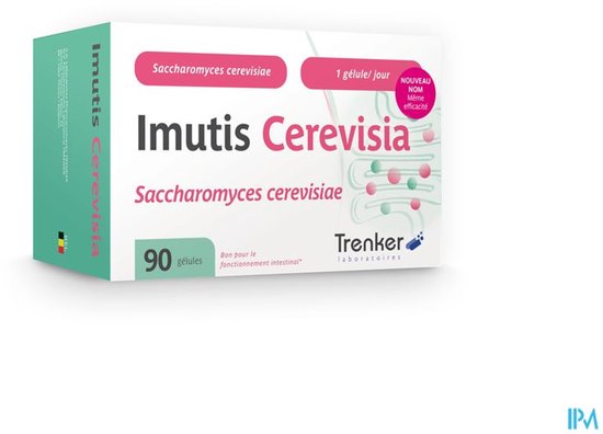 Imutis Cerevisia Saccharomyces cerevisiae doos met 90 capsules. Trenker.