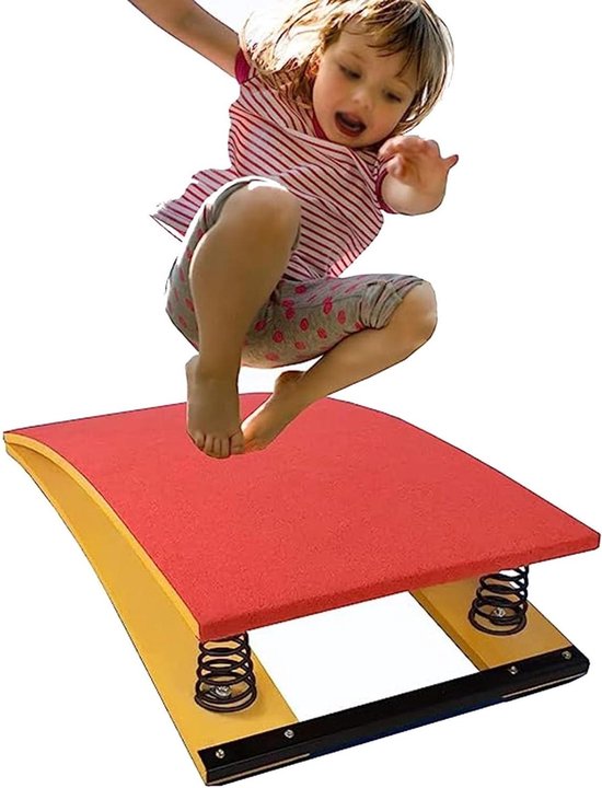 Gymnastiek Springplank - Indoor Springplank - Sport Training - Hoge Elasticiteit Stalen Lente - 40x60x18cm - Rood
