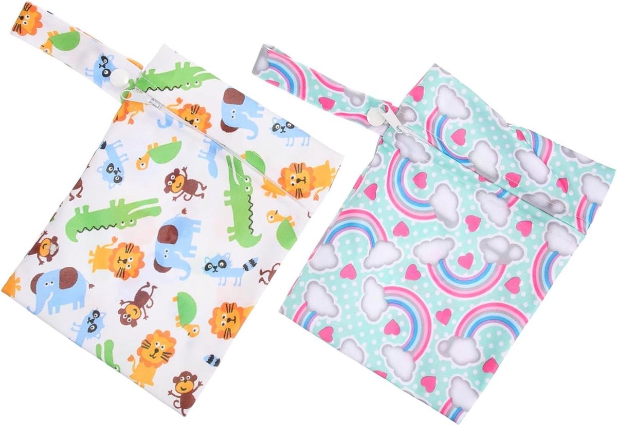 Opbergzakjes - Natte en droge zakjes - Baby spullen organiseren - Waterdicht en wasbaar - 20x25 cm - Verschillende kleuren