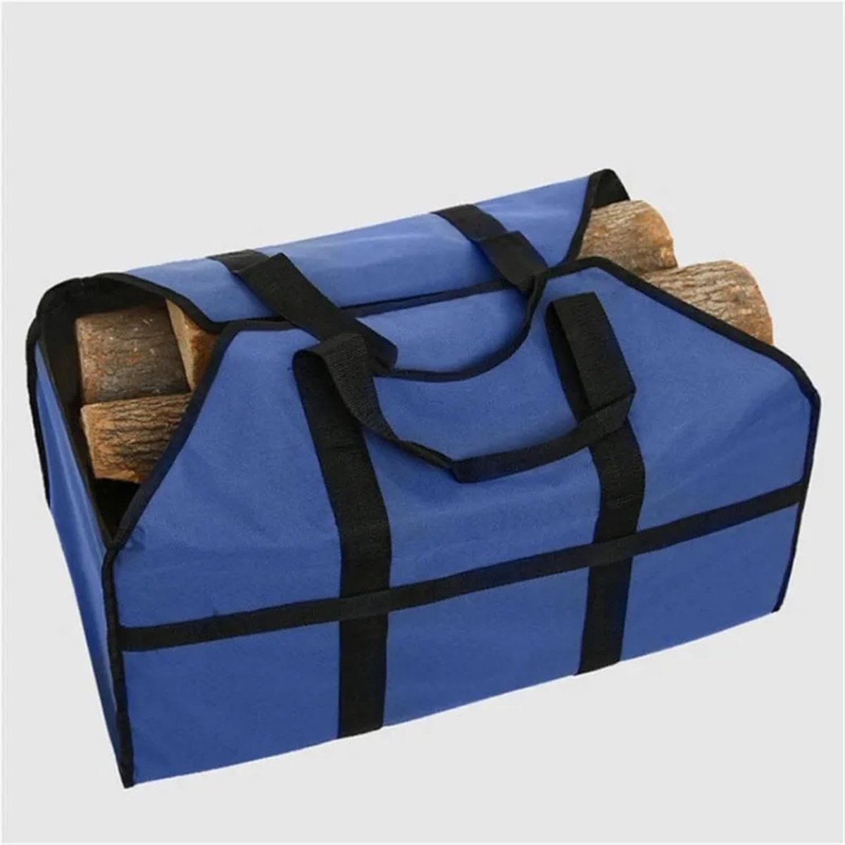 Hout Opslagtas - Draagbare Canvas Tas - Buiten Haardhout - Weerbestendig Materiaal - 61x29x41.5 cm - Bruin