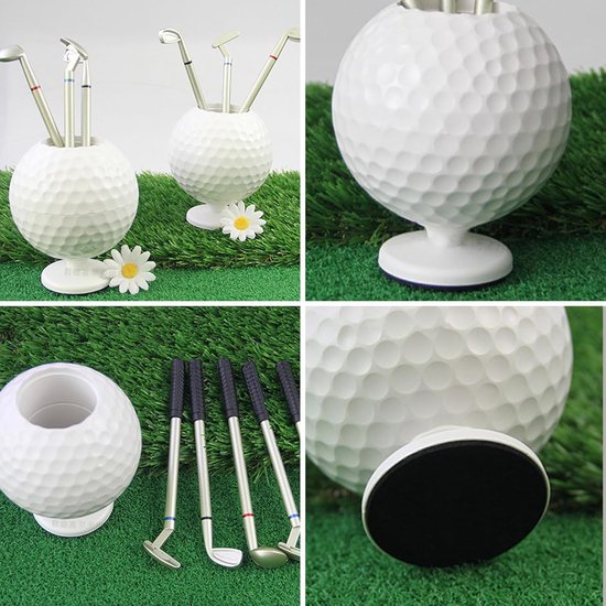 Golf Pennenhouder - Bureau Organizer - Bureau Opruimen - Golfbal Vorm - 11 cm Hoog - Zwart — afbeelding 2
