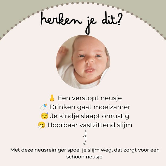 Jikkies ® - Neus Reiniger Baby- Neusreiniger - Neuszuiger - Snotzuiger - Snotneus - Loopneus - Verkouden - Verkoudheid - Neusspuit - Spuit - Neuspomp - Tegen Hooikoorts - Verlichtend - Veiligheid - Getest - 2 Stuks van Jikkies — afbeelding 4