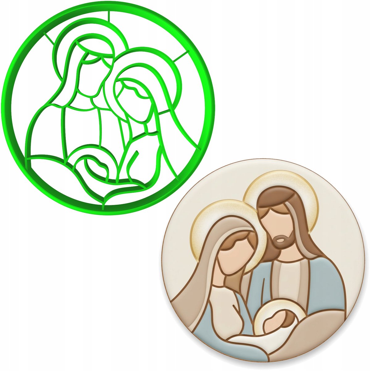 Kerstkoekjesvorm "Familie van Jezus" 8cm - PETG