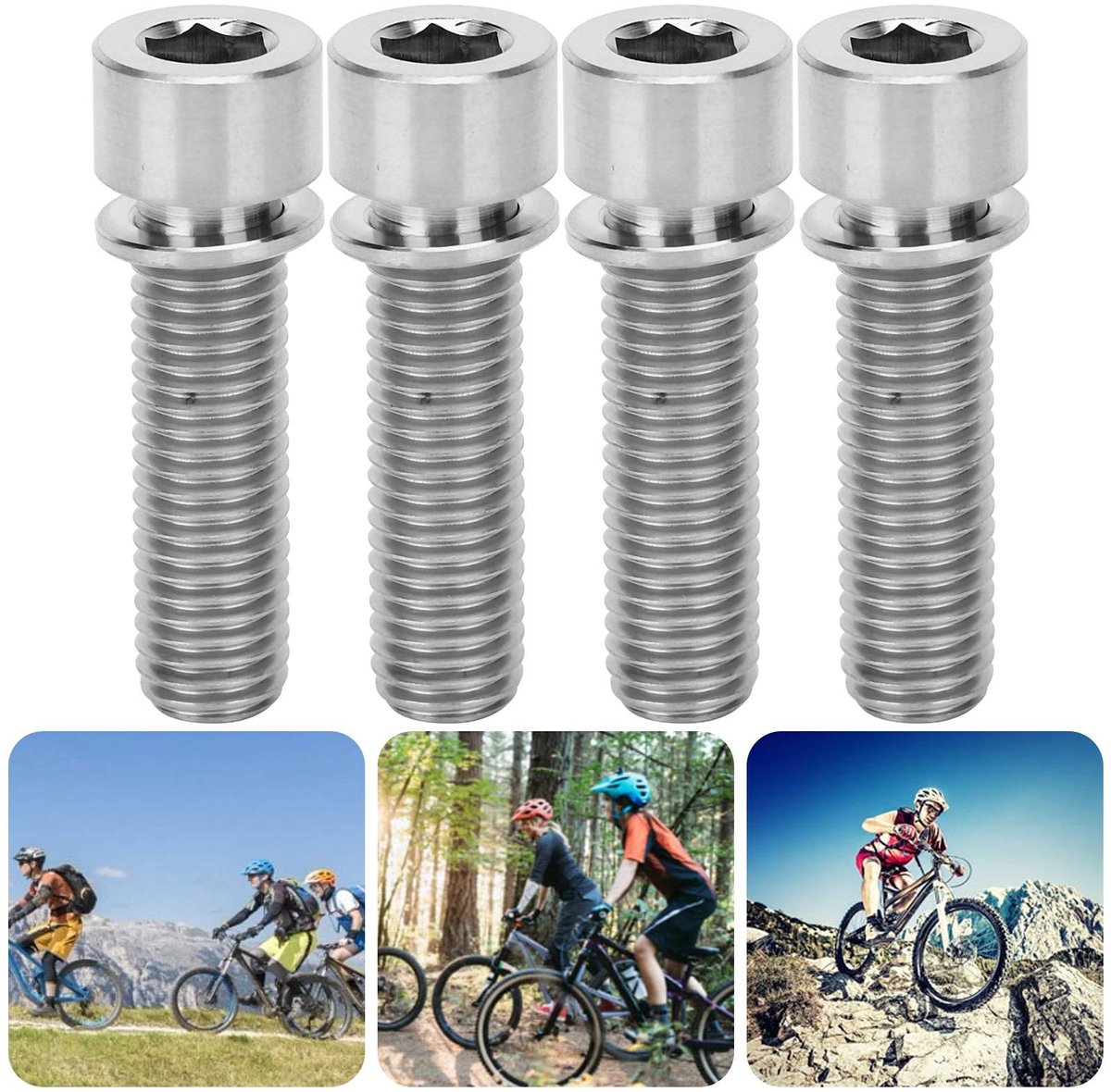 Dailygoods- Fietsstuurpenbouten M7x25mm - Lichtgewicht - Draagbaar - 4-delige Set - Stevig - Duurzaam - Fietsschroeven