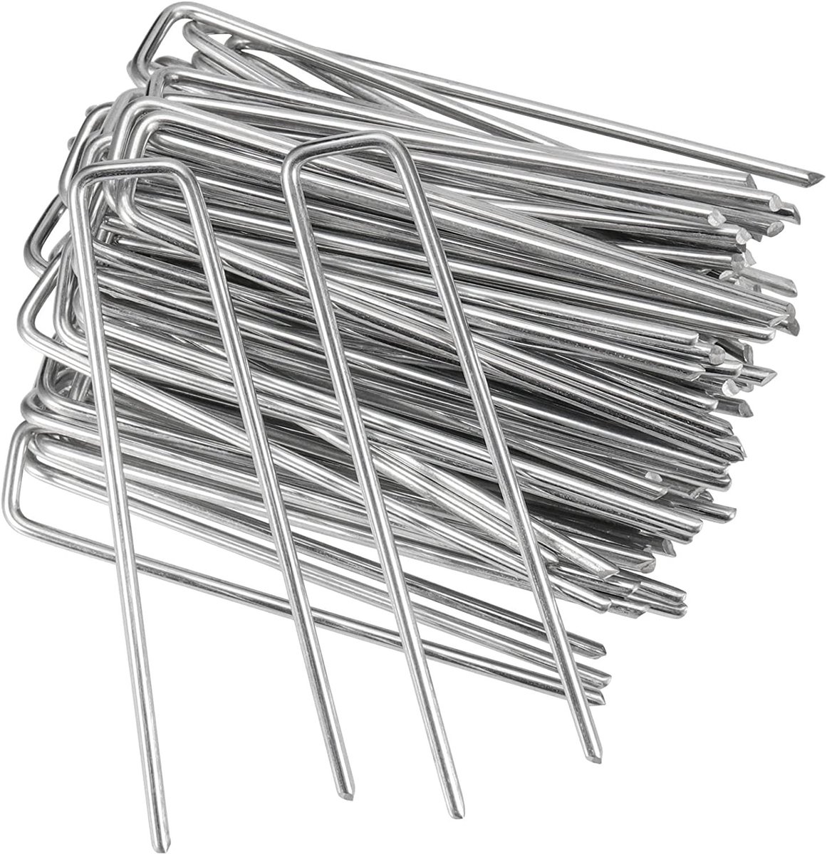 Dailygoods - Tuinlandschap Nietjes - 200 Pack - 4 Inch - Grondbedekking - U-vormige Nietjes - Voor Tuin en Landschap - Sterk en Duurzaam