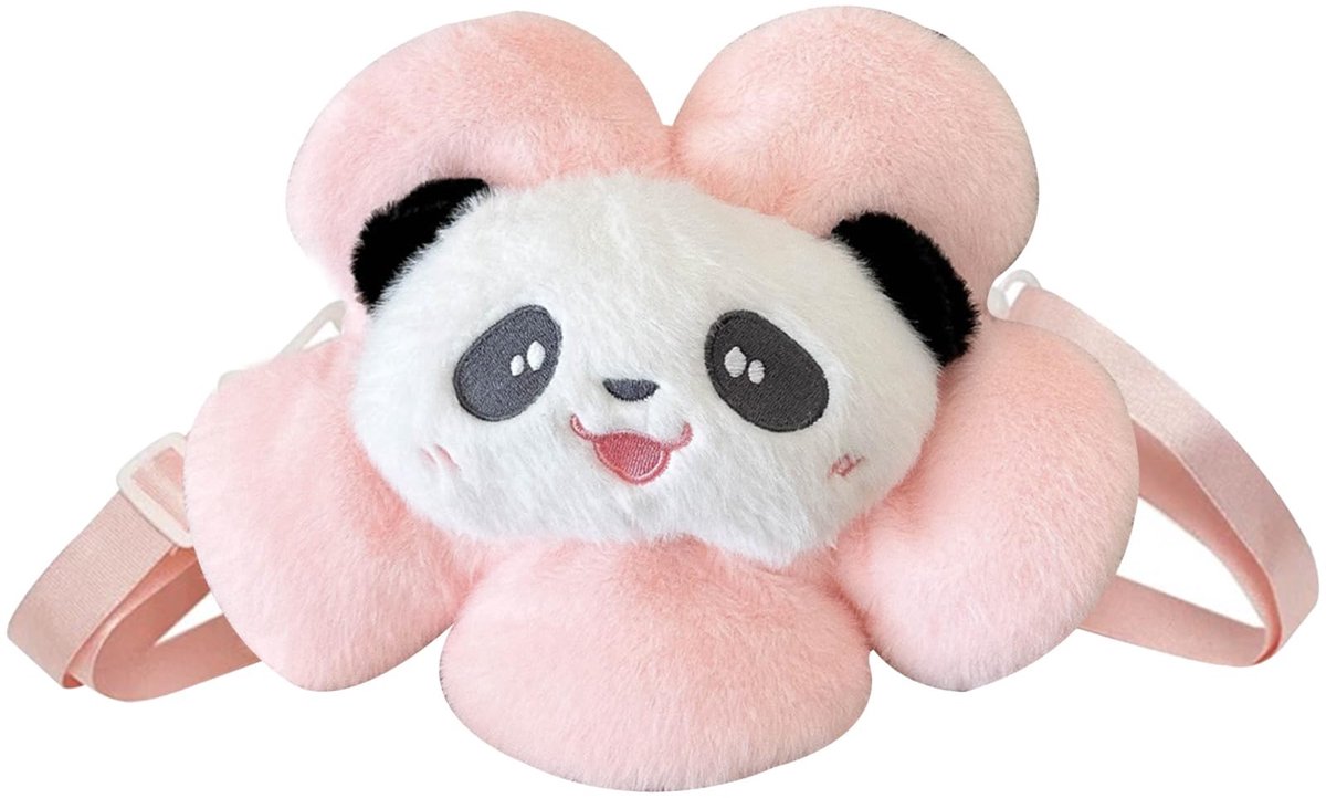Dailygoods- Crossbody Tas Schattig Bloemvormig Ontwerp - Meisjes Tas - Schoudertas - Verstelbare Schouderband - Pluche - Afmeting 28 x 23 cm - Kindertas