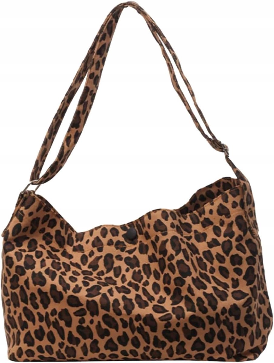 Stijlvolle Shopper Heap met Panterprint - Canvas