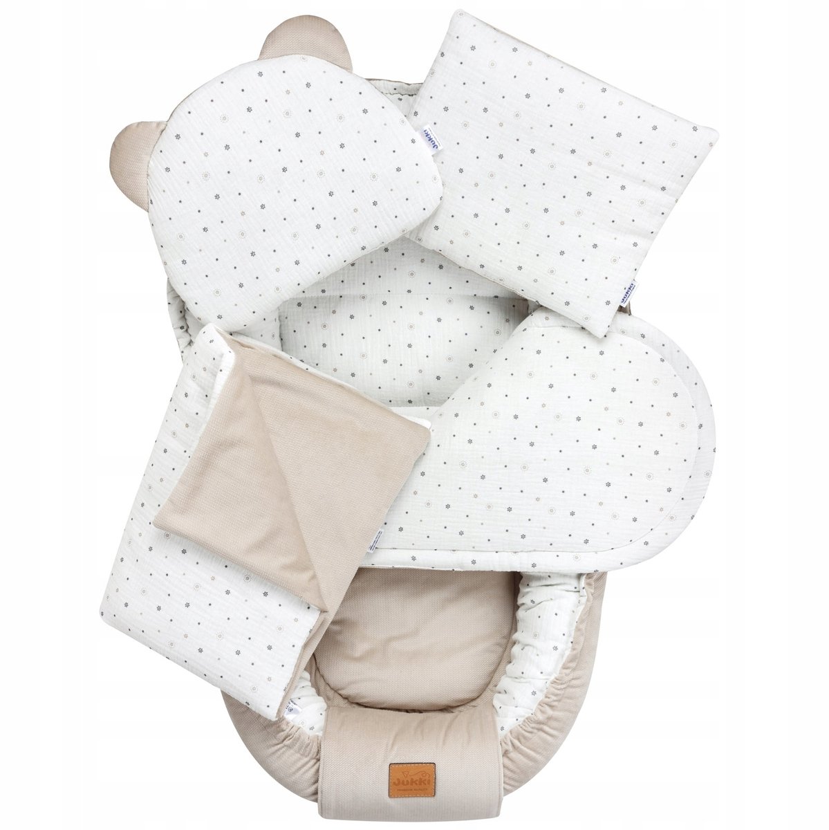 Jukki Baby Nest 5-delig Muslin Katoen Velvet Little Stars Ecru