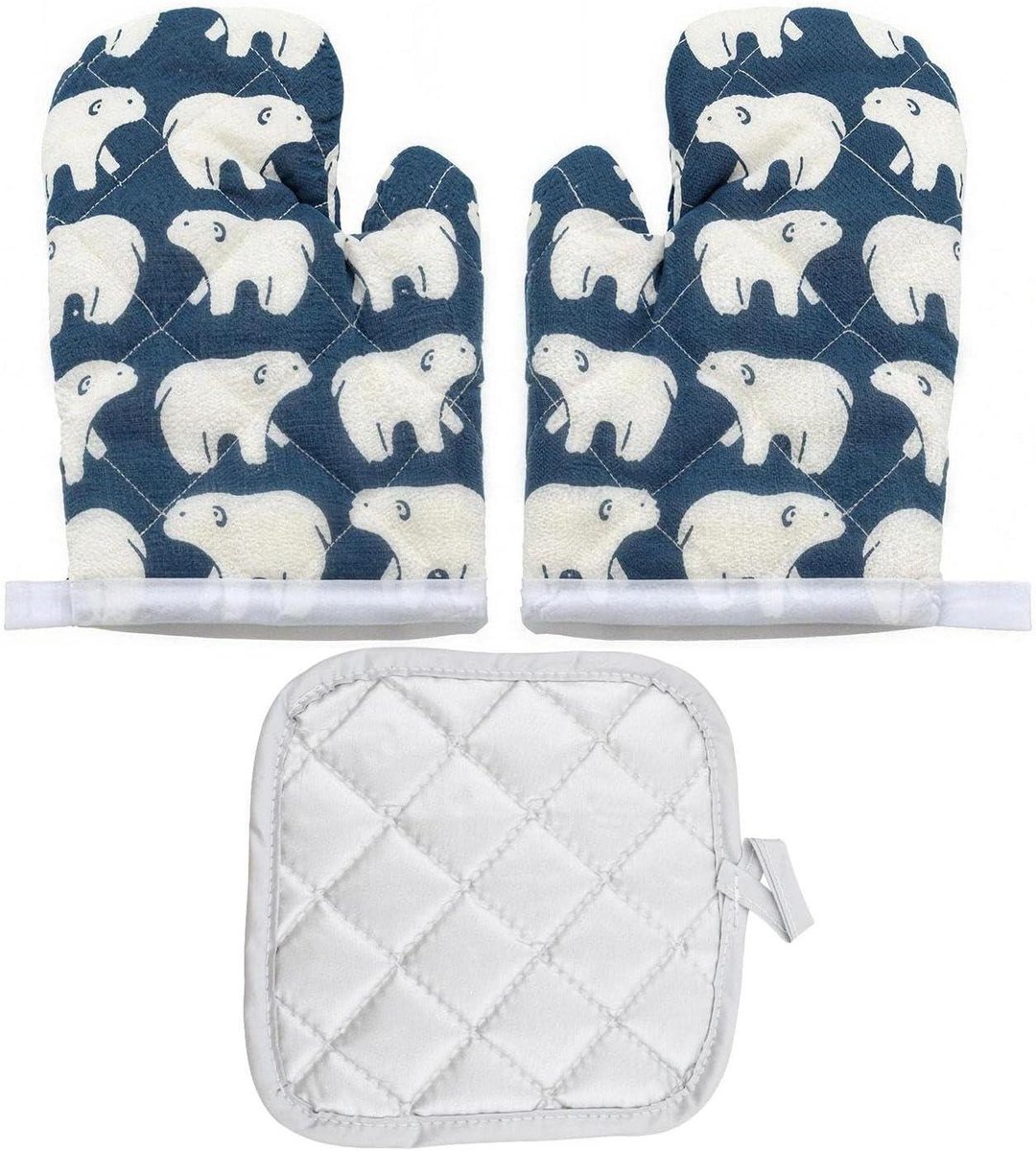 Ovenwanten Set - Kookbescherming - Veilig Koken - Ouder-Kind Ontwerp - 1 Paar 1 Pad - Blauw
